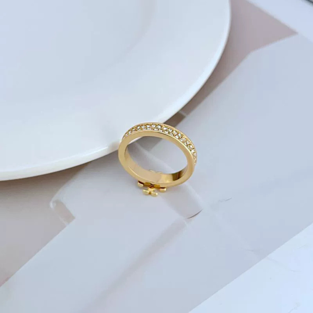Tory Burch Alphabet Rhinestone Ring - Picture 3 of 6